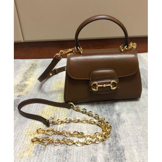 Replica Mini Borsa Gucci Horsebit 1955 703848 Caffè