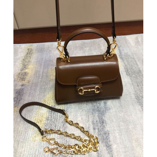 Replica Mini Borsa Gucci Horsebit 1955 703848 Caffè