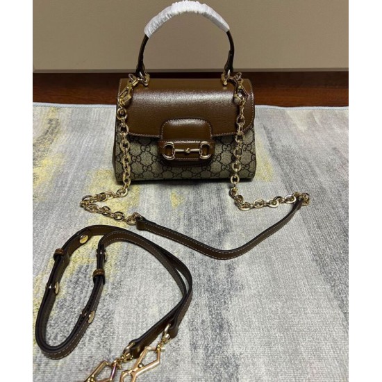 Replica Mini Borsa Gucci Horsebit 1955 703848 Caffè