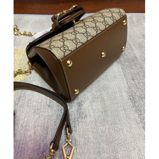 Replica Mini Borsa Gucci Horsebit 1955 703848 Caffè