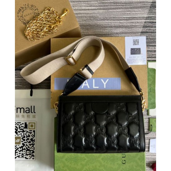 Replica Borsa a tracolla in pelle Gucci Matelasse 702200 nera