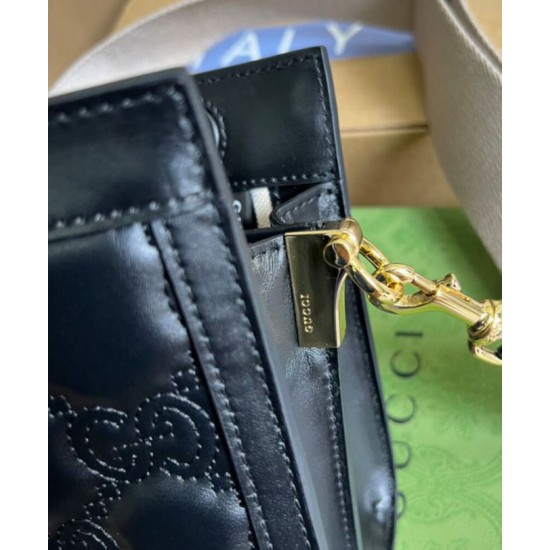 Replica Borsa a tracolla in pelle Gucci Matelasse 702200 nera