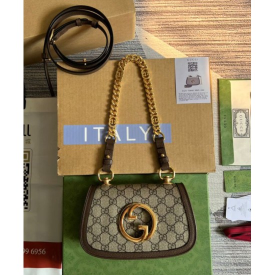 Replica Borsa a tracolla Gucci Blondie Mini 724645 Caffè scuro