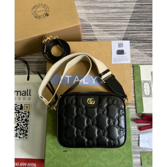 Replica Borsa a tracolla in pelle Gucci GG Matelasse 702234 nera