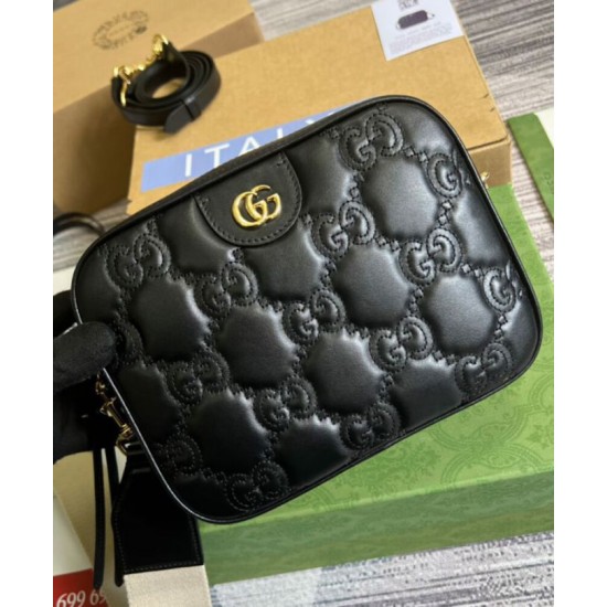 Replica Borsa a tracolla in pelle Gucci GG Matelasse 702234 nera