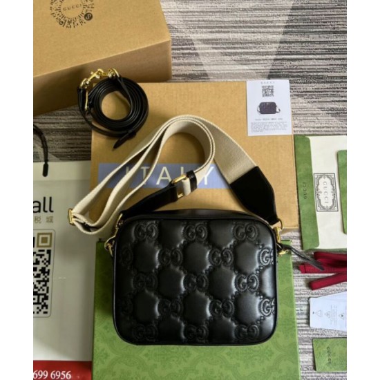 Replica Borsa a tracolla in pelle Gucci GG Matelasse 702234 nera