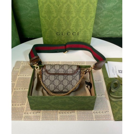 Replica Portafoglio con cinturino Gucci Horsebit 1955 699760 Caffè scuro