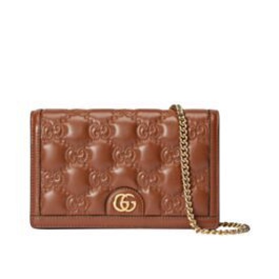 Replica Gucci GG Matelasse Chain Wallet 723787 Caffè Replica Gucci GG Matelasse Chain Wallet 723787 Caffè