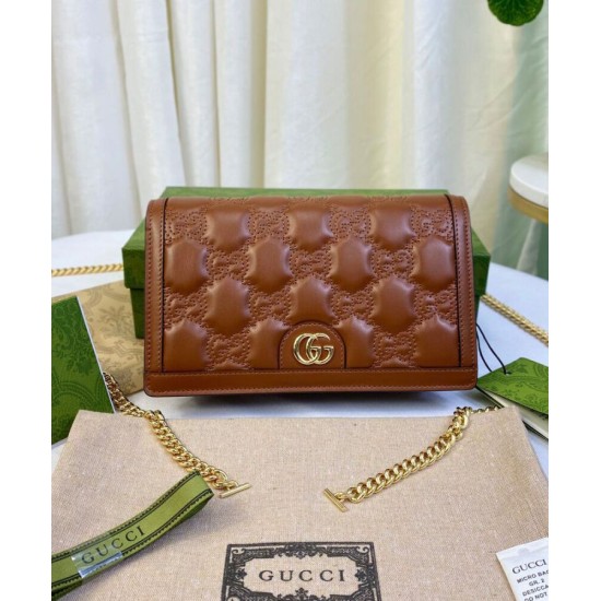 Replica Gucci GG Matelasse Chain Wallet 723787 Caffè Replica Gucci GG Matelasse Chain Wallet 723787 Caffè