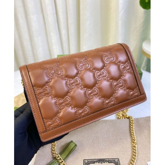 Replica Gucci GG Matelasse Chain Wallet 723787 Caffè Replica Gucci GG Matelasse Chain Wallet 723787 Caffè