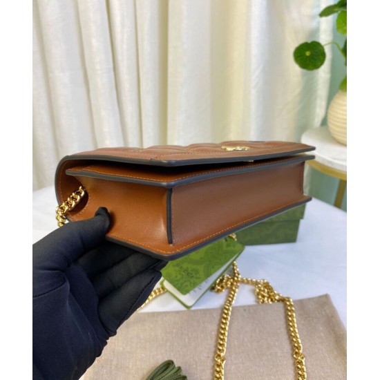 Replica Gucci GG Matelasse Chain Wallet 723787 Caffè Replica Gucci GG Matelasse Chain Wallet 723787 Caffè