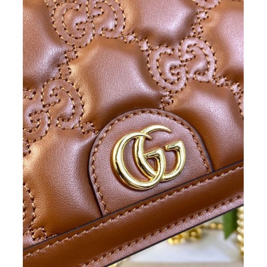 Replica Gucci GG Matelasse Chain Wallet 723787 Caffè Replica Gucci GG Matelasse Chain Wallet 723787 Caffè