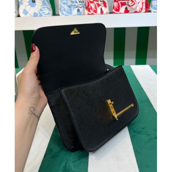 Replica Borsa a tracolla Prada Saffiano nera