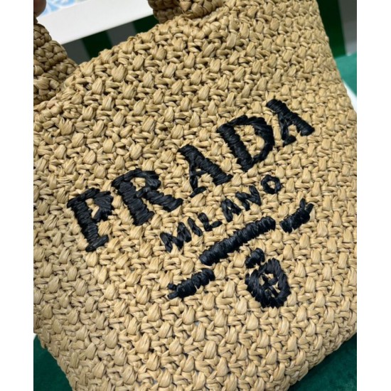 Replica Borsa tote Prada piccola in rafia Albicocca Replica Borsa tote Prada piccola in rafia Albicocca