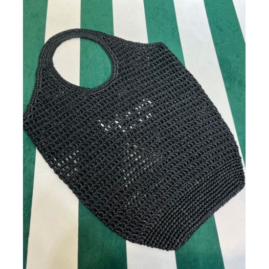 Replica Borsa tote Prada in rafia nera