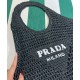 Replica Borsa tote Prada in rafia nera