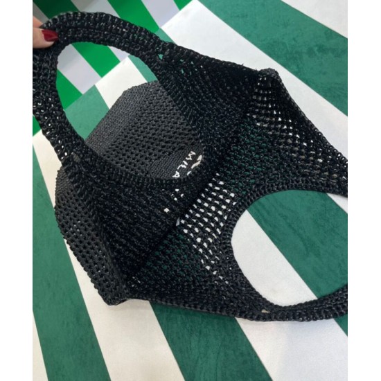 Replica Borsa tote Prada in rafia nera