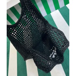 Replica Borsa tote Prada in rafia nera
