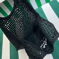 Replica Borsa tote Prada in rafia nera