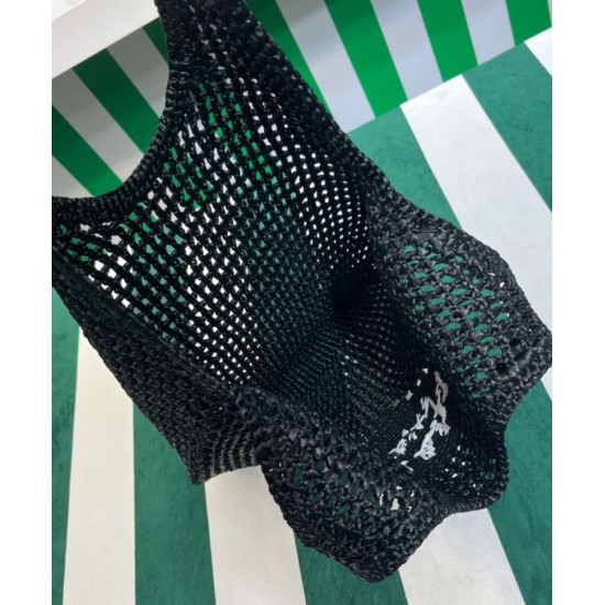 Replica Borsa tote Prada in rafia nera