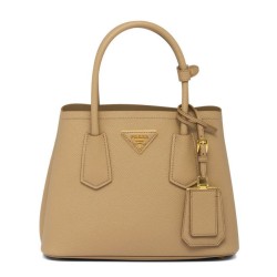 Replica Mini Borsa Prada Doppia In Pelle Saffiano Albicocca