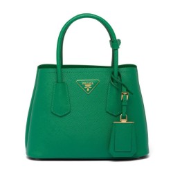 Replica Mini Borsa Prada Doppia In Pelle Saffiano Verde