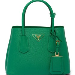 Replica Mini Borsa Prada Doppia In Pelle Saffiano Verde