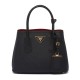 Replica Mini borsa Prada Double in pelle Saffiano nera