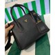 Replica Mini borsa Prada Double in pelle Saffiano nera