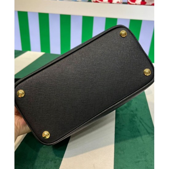 Replica Mini borsa Prada Double in pelle Saffiano nera