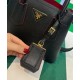 Replica Mini borsa Prada Double in pelle Saffiano nera