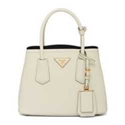 Replica Mini Borsa Prada Doppia In Pelle Saffiano Crema