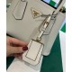 Replica Mini Borsa Prada Doppia In Pelle Saffiano Crema