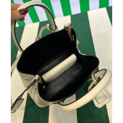 Replica Mini Borsa Prada Doppia In Pelle Saffiano Crema