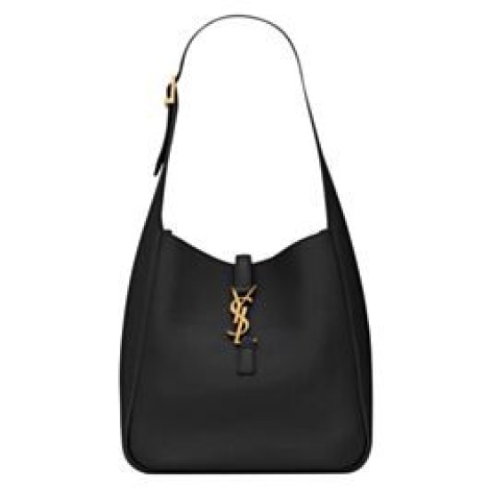 Replica YSL Saint Laurent Le 5 A 7 Borsa Hobo Piccola Morbida In Pelle Liscia Nera