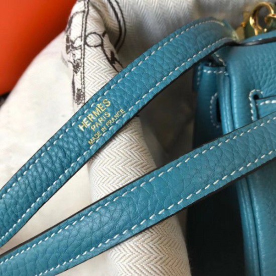 Replica Borsa Hermes Mini Kelly 20cm Blue Jean