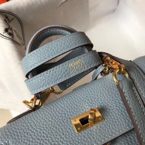 Replica Borsa Hermes Mini Kelly 20cm Blu