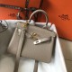 Replica Borsa Hermes Mini Kelly 20 cm grigia Replica Borsa Hermes Mini Kelly 20 cm grigia