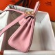 Replica Borsa Hermes Mini Kelly 20cm rosa