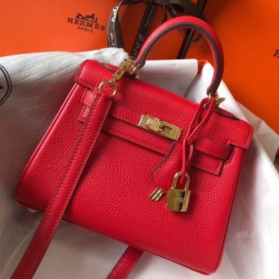 Replica Borsa Hermes Mini Kelly 20 cm rossa