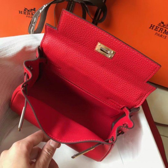 Replica Borsa Hermes Mini Kelly 20 cm rossa