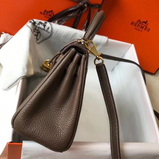 Replica Borsa Hermes Mini Kelly 20cm Tortora