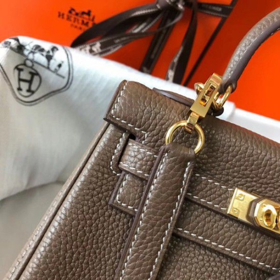 Replica Borsa Hermes Mini Kelly 20cm Tortora