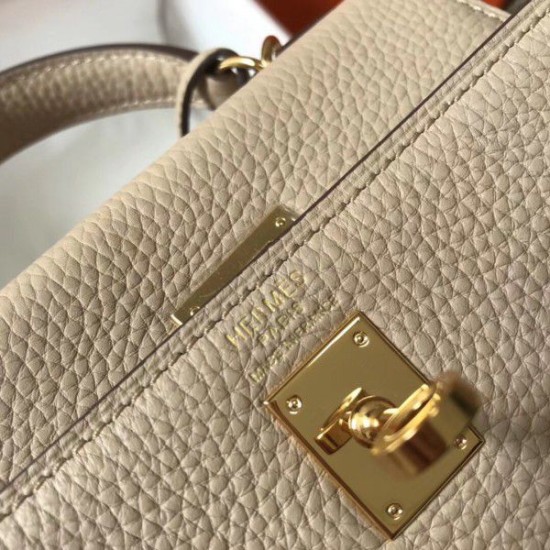 Replica Borsa Hermes Mini Kelly 20cm Beige