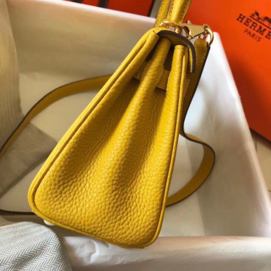 Replica Borsa Hermes Mini Kelly 20 cm gialla