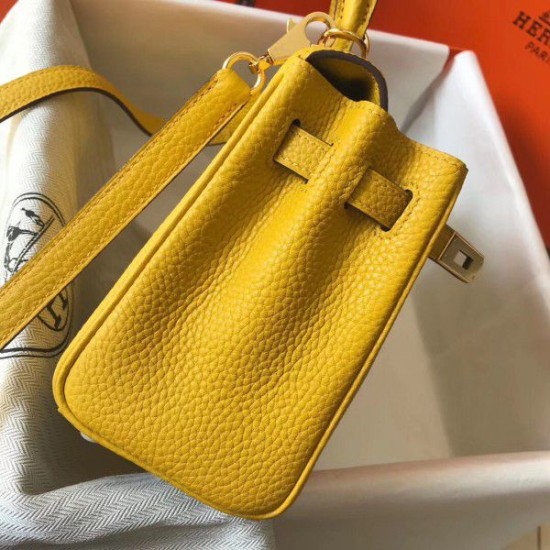 Replica Borsa Hermes Mini Kelly 20 cm gialla