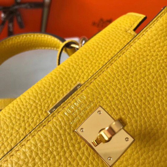 Replica Borsa Hermes Mini Kelly 20 cm gialla
