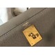Replica Borsa Hermes Kelly 25cm Sellier Epsom in pelle grigia