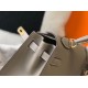 Replica Borsa Hermes Kelly 25cm Sellier Epsom in pelle grigia