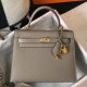 Replica Borsa Hermes Kelly 25cm Sellier Epsom in pelle grigia